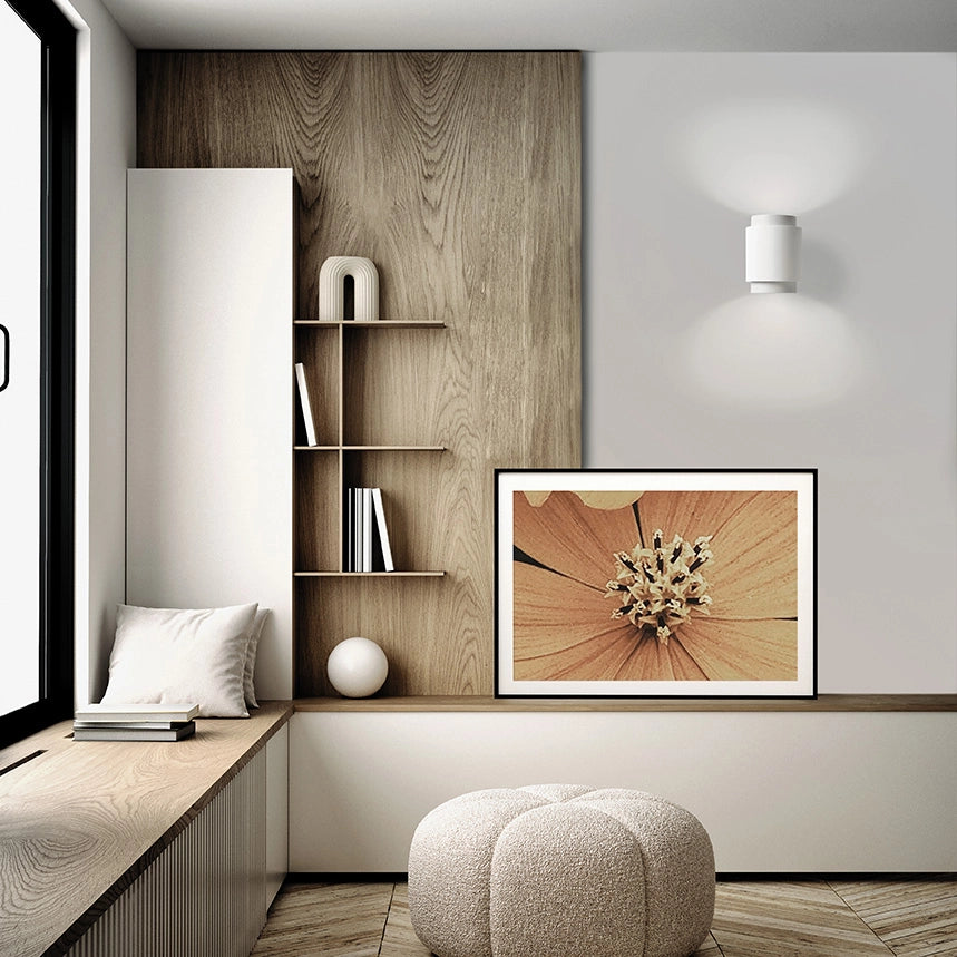 SYME applique da Parete 2 luci attacco GX53 Tonda bianco in gesso e alluminio 146cm