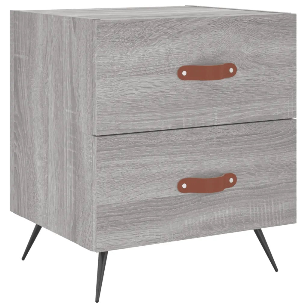 Comodini 2 pz-Set di 2 Tavolino da notte Grigio Sonoma 40x35x47,5 cm in Legno Multistrato 298569