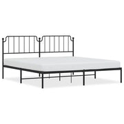 Letto matrimoniale | Letto per adulti | Giroletto con Testiera in Metallo Nero 193x203 cm