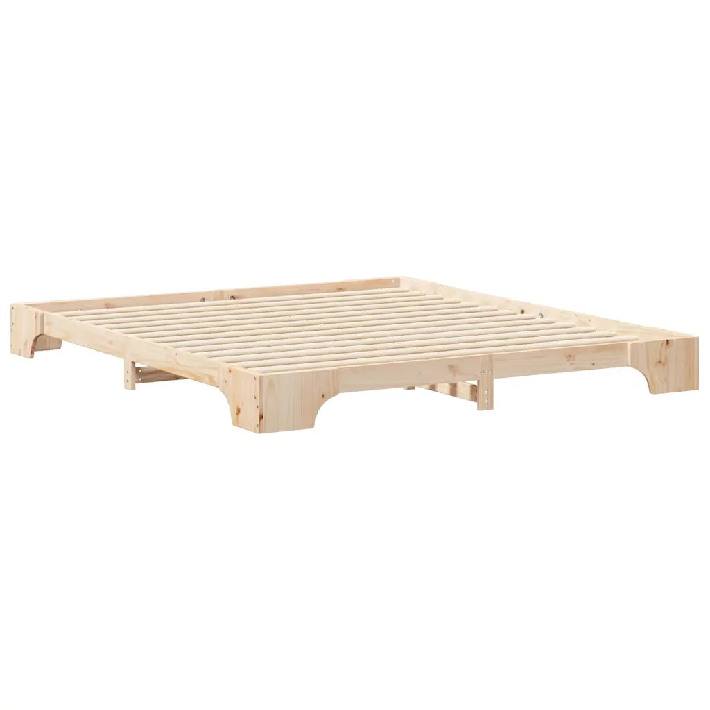 Struttura del letto Marrone 200 x 210 cm Pino massello