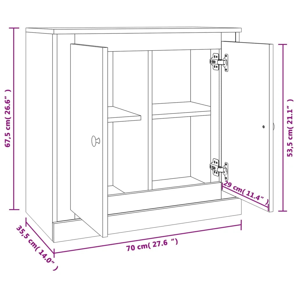 Credenza Rovere Sonoma 70x35,5x67,5 cm in Legno Multistrato