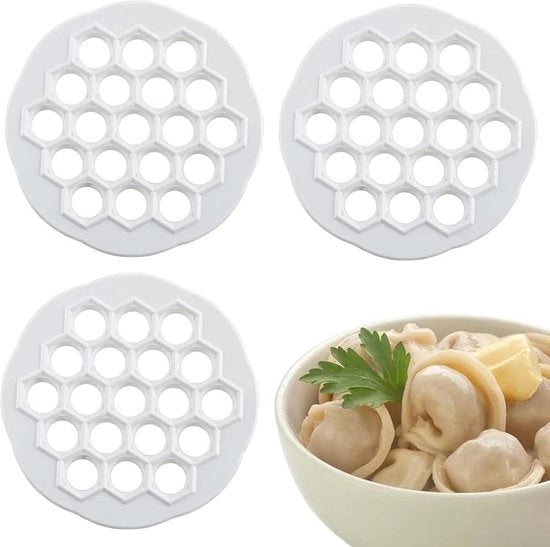 Set di 3 forme di pasta, macchina per fare ravioli, forma di pasta in plastica, strumento da cucina DIY con 19 fori, duraturo e facile da pulire per utensili da cucina, accessori da forno, accessori da cucina