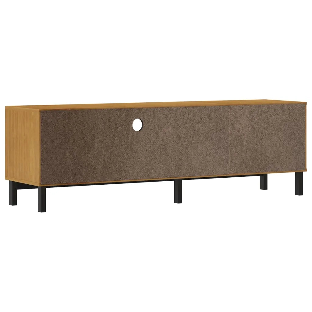 Mobile TV-Credenza per TV FLAM 158x40x50 cm Anta in Vetro Massello di Pino