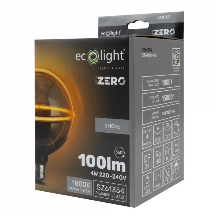 Lampadina LED dimmerabile globo fumé E27 G130 4W 1800K