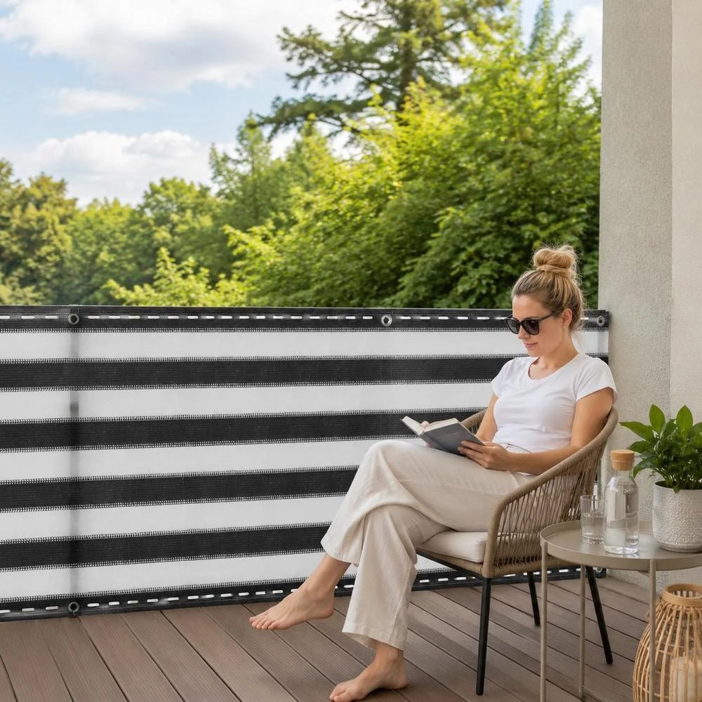Balcony Privacy Screen HDPE 75x300 Cm Anthracite And White