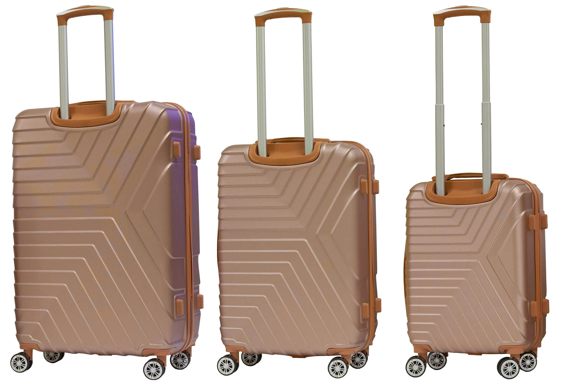 Set 3 Valigie Trolley Rigide in ABS 4 Ruote TSA Ravizzoni Calipso Golden Rose