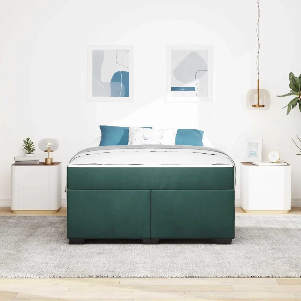 Struttura del letto Verde Scuro 160 x 200 cm Tessuto