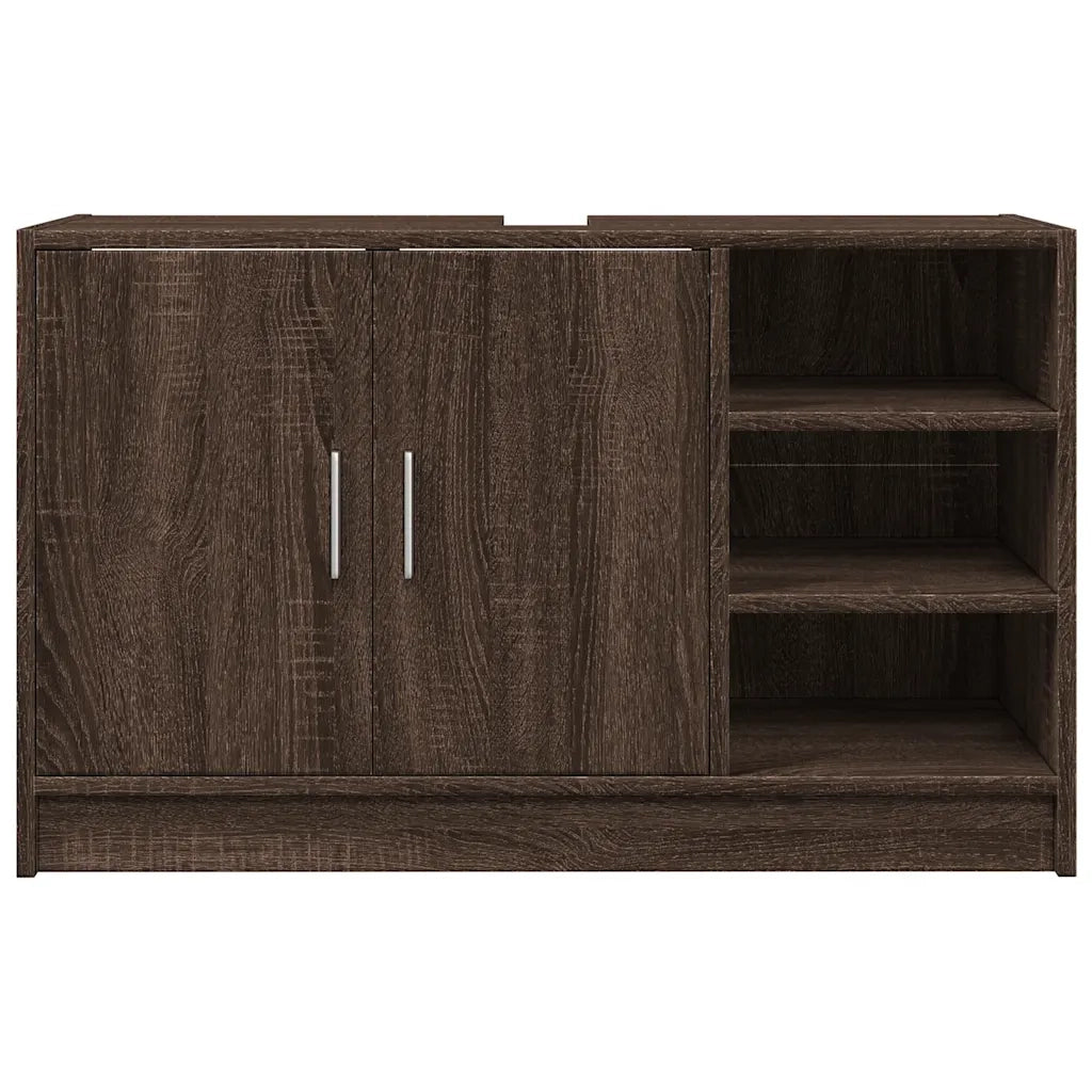 Mobiletto sottolavello moderno rovere marrone 90 x 29 x 55 cm ampio spazio contenitivo stile pulito legno composito marrone 02_0049547
