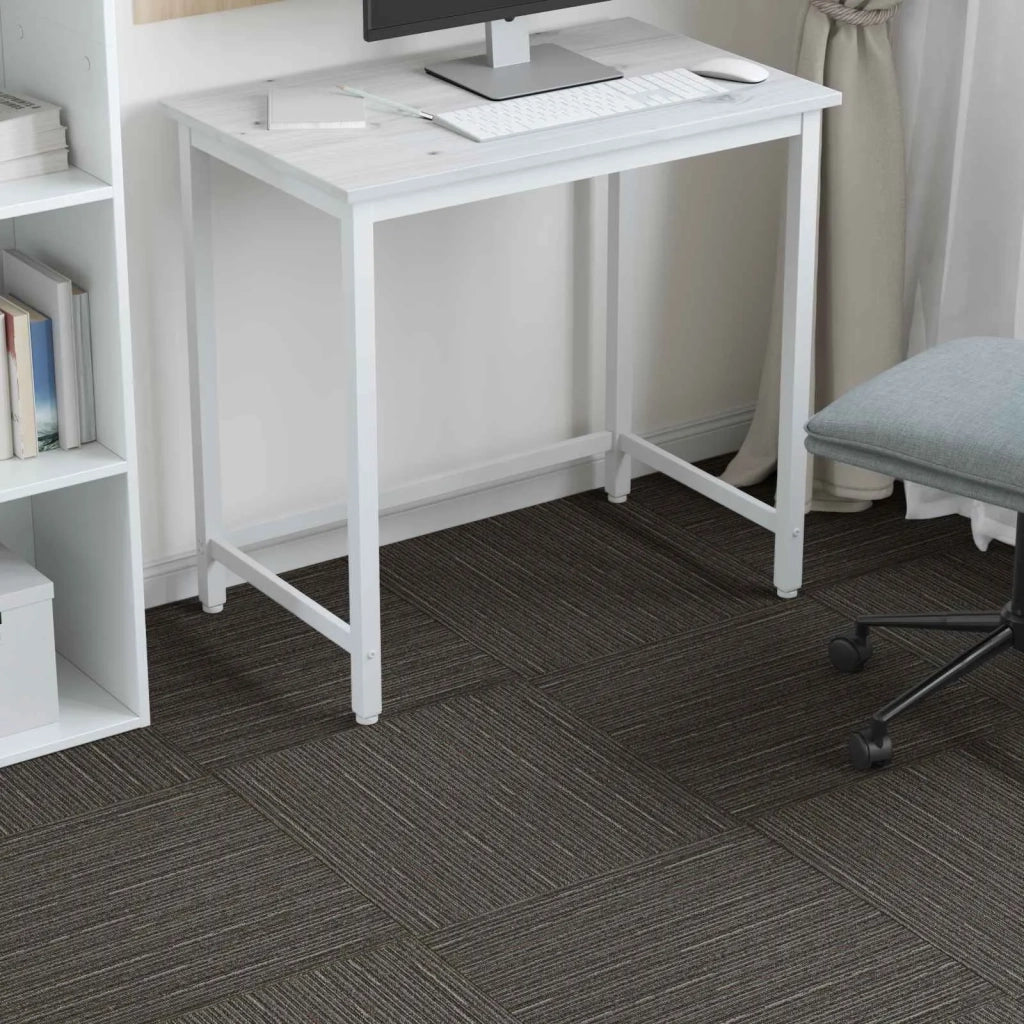 Piastrella per Tappeto Striato Marrone Scuro 50 x 50 cm 4 pz CFW3189013