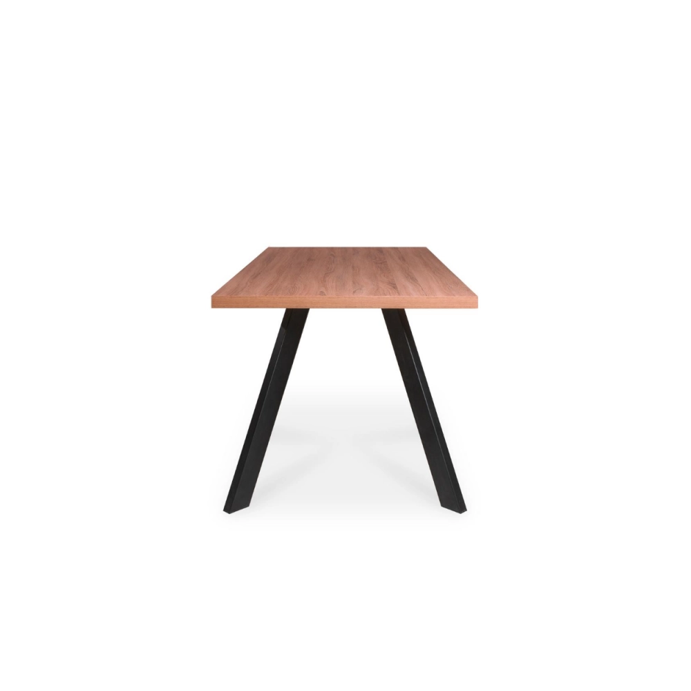 Tavolo da Pranzo Marburg 180×100 cm Rovere Noce e Acciaio Antracite – Design Industriale