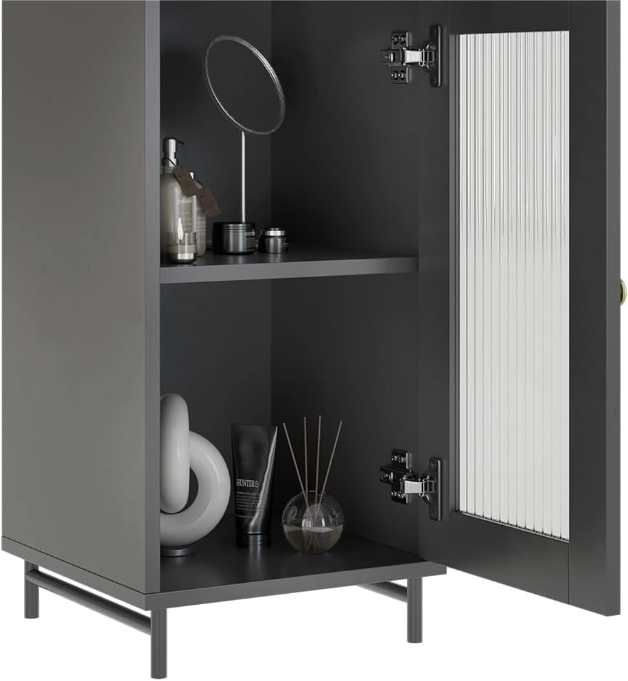 Mobiletto da bagno Malte, Grigio, 30 x 171.5 cm, per la conservazione di accessori da bagno e combinabile con Malte