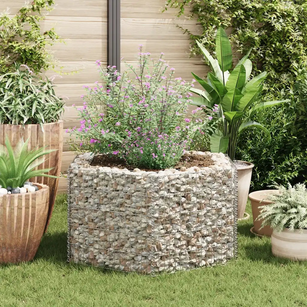 Gabbione Letto Rialzato da Giardino Esagonale 100x90x50 cm 142532
