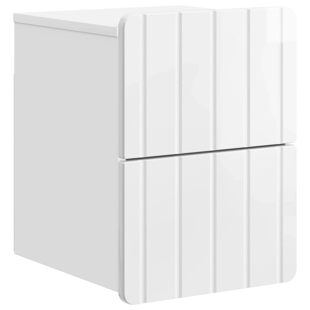 Mobiletto da notte a muro 2 pcs Bianco Lucido 33 x 34,5 x 43 cm 898304