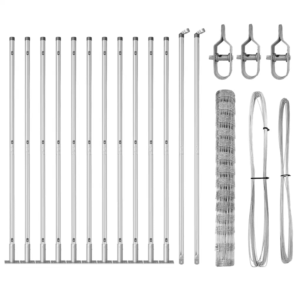 Palo della recinzione Zincato 25 x 1,4 m Acciaio