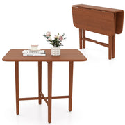 Tavolo da pranzo quadrato pieghevole 90 x 90 x 74,5 cm 2 ante a ribalta design rustico legno di caucciù finitura noce 20_0014123
