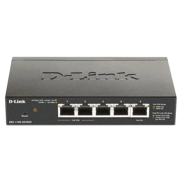 D-link dgs-1100-05pdv2 switch di rete gestito gigabit ethernet (10/100/1000) supporto power over ethernet (poe) nero - 121575