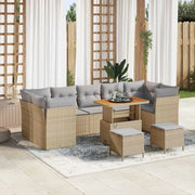 Set Divano da Giardino con cuscino 10 pcs beige e grigio chiaro 3363422