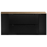 Mobile Sottolavabo da Parete NEWPORT con 2 Cassetti e 2 Armadietti 120 x 60 x 40 cm - Nero / Effetto Rovere [en.casa]