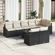 Set Divano da Giardino 9 pcs Marrone e Crema polyrattan 3355446