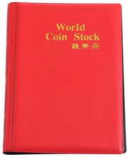 Album per Monete - 10 Pagine con 120 Tasche per Monete Mondiali - Rosso