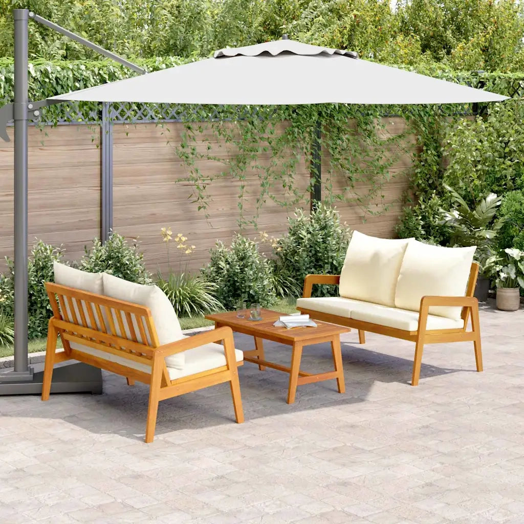 Set bistrot con cuscino 3 pcs Marrone Legno di Acacia Massello 3328607