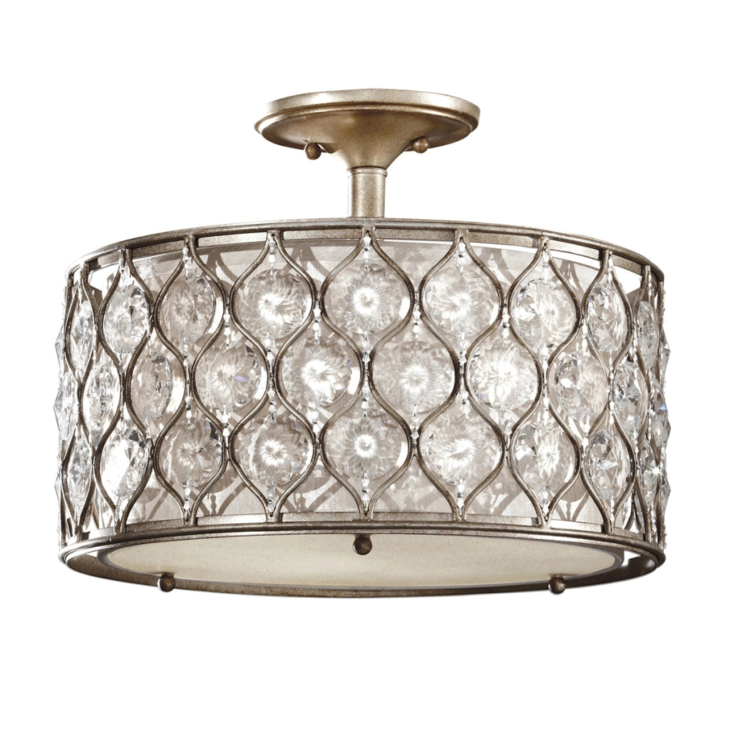 Plafoniera Lucia Feiss argento ossidato 3xE27 cristallo