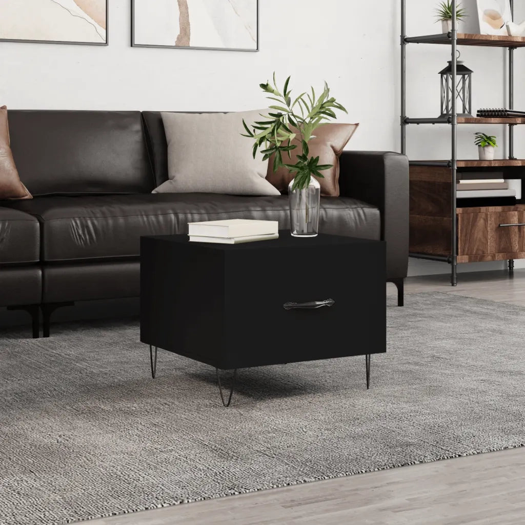 Tavolino da Salotto-Tavolino da soggiorno-Tavolo Nero 50x50x40 cm in Legno Multistrato 393518