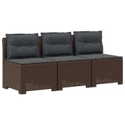 Divano da giardino 3 posti con cuscini in look rattan PP 8011981