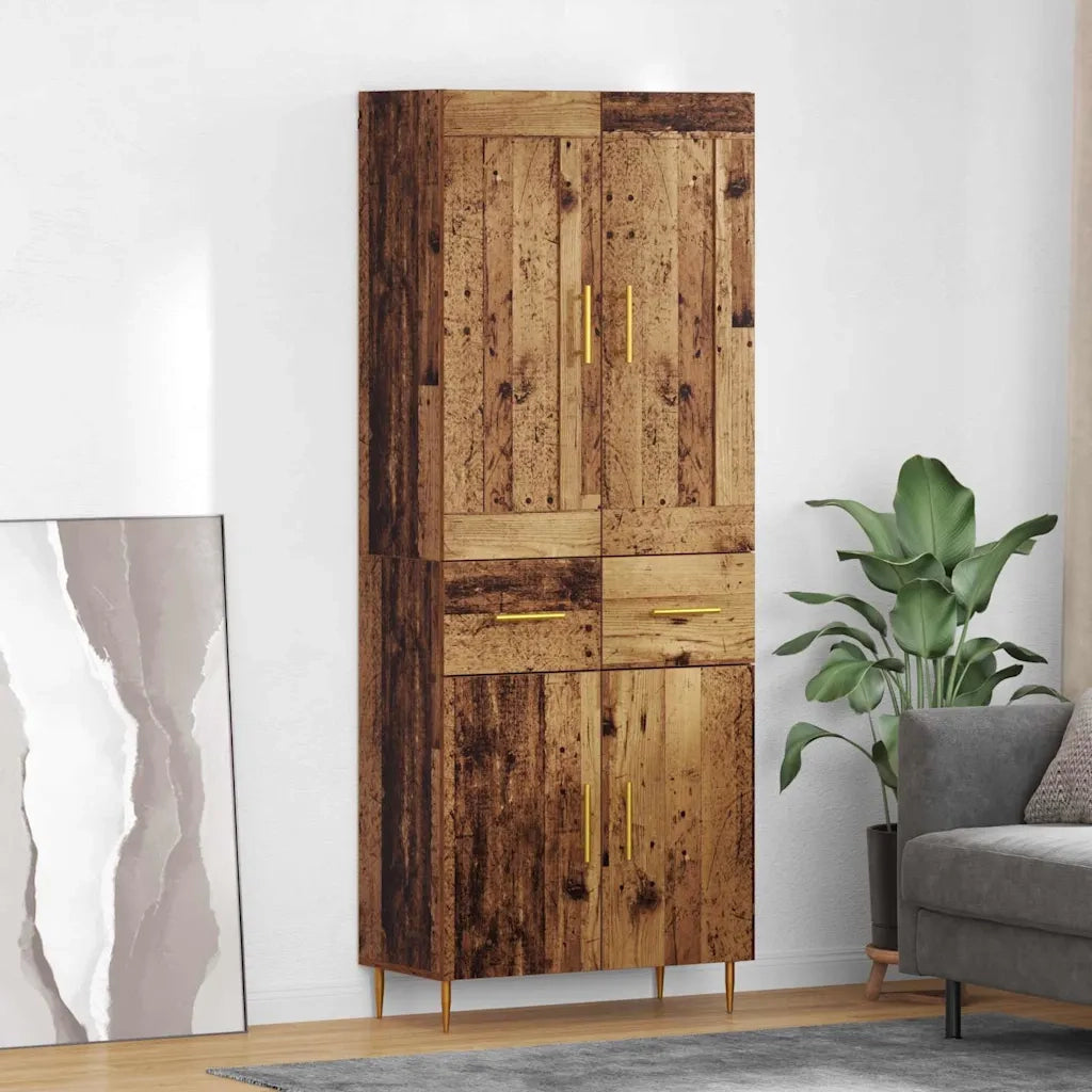 Credenza | Madia | Buffet da pranzo | Armadio da pranzo Legno vecchio 69,5 x 34 x 180 cm Legno multistrato