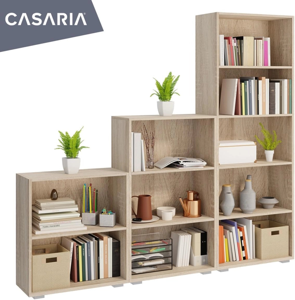® Libreria Scaffale Vela 77cm 2 Ripiani Mobile Archiviazione Documenti Marrone Rovere