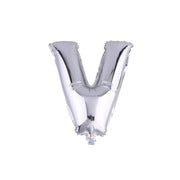 Trade Shop - Palloncino Gonfiabile Elio Lettera V Argento 35 Cm Compleanno Festa Party Casa -