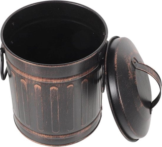 Accessorio per camino e barbecue con coperchio e maniglia - Metallo - 18,2 x 15,2 cm