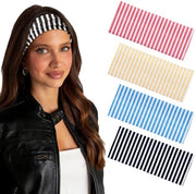 Cintura per capelli per donne, 4 pezzi, con strisce, antiscivolo, cinture per capelli elastiche in tessuto soffice, cinture per capelli respiranti per yoga e allenamenti
