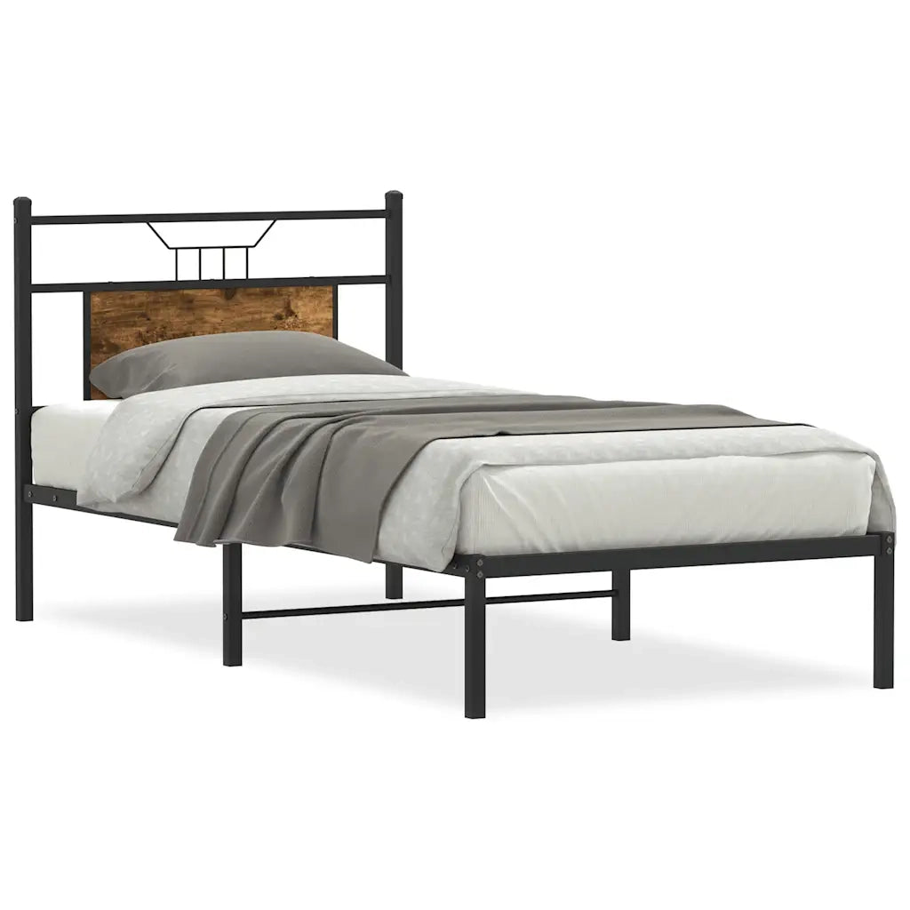 Giroletto senza Materasso-Struttura Letto Rovere Fumo 80x200 cm in Truciolato 774519