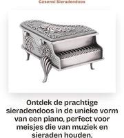 Cassa da gioielli in forma di pianoforte con motivi floreali - 9x6.5x5cm