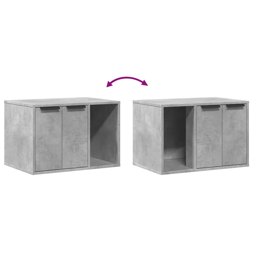Recinto Lettiera Gatti Grigio Cemento 60x40x40 cm in Truciolato