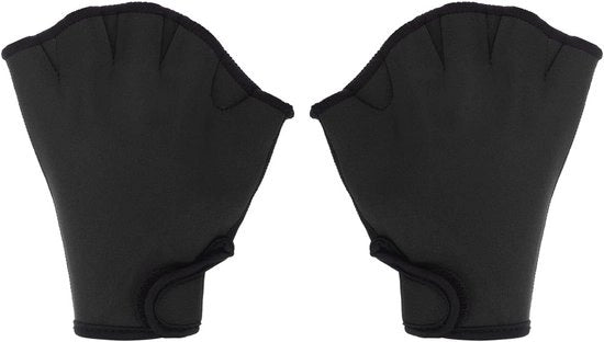 Manubri per nuoto, addestramento impermeabilità, immersione fitness, pinne da nuoto, pedali, attrezzatura da nuoto per uomo e donna, iniziali - nero - M