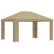 Gazebo | Pergolato 4 ¡Á 3 m Beige Poliestere e Acciaio 190 gsm