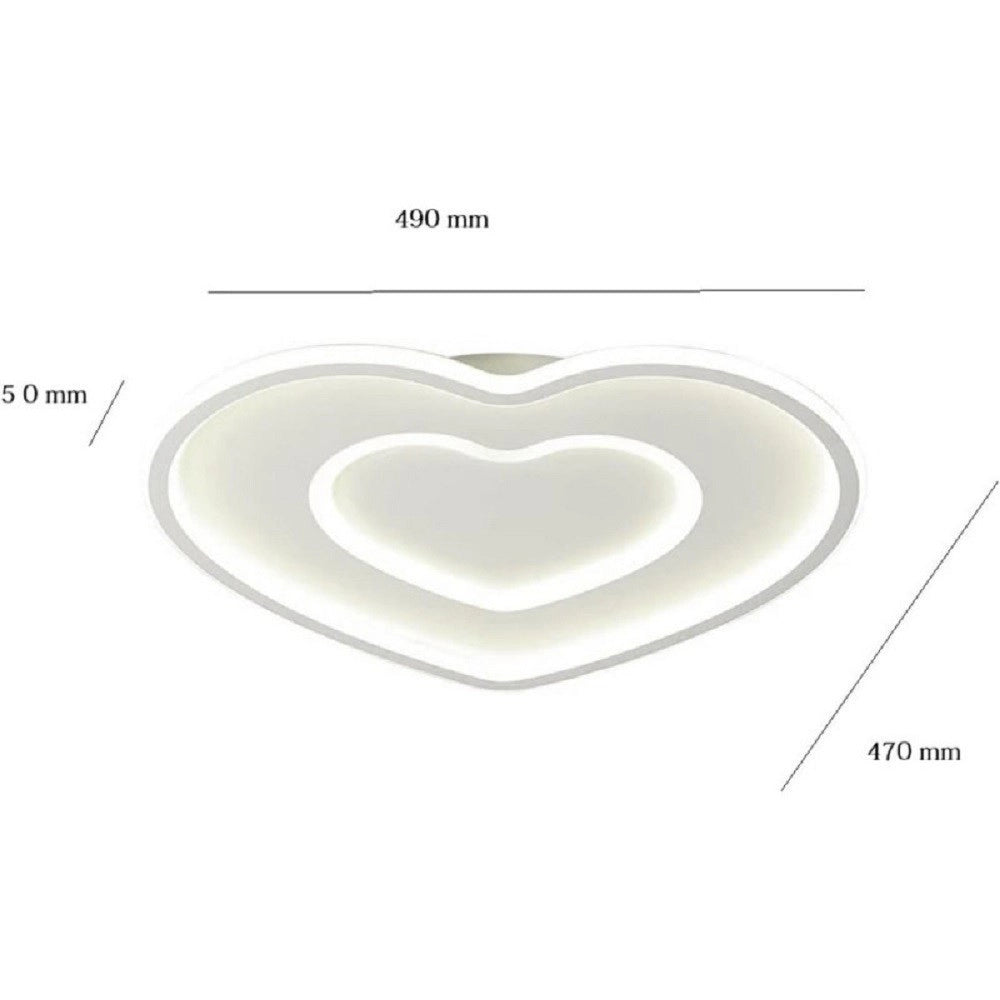 Trade Shop - Plafoniera Led Da Soffitto Forma Di Cuore 63 W In Alluminio 4000k 6500k Ip22 C19 -