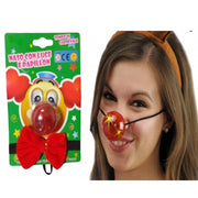 Trade Shop - Naso Con Luce Led + Papillon Clown Pagliaccio Costume Cosplay Vestito Carnevale -