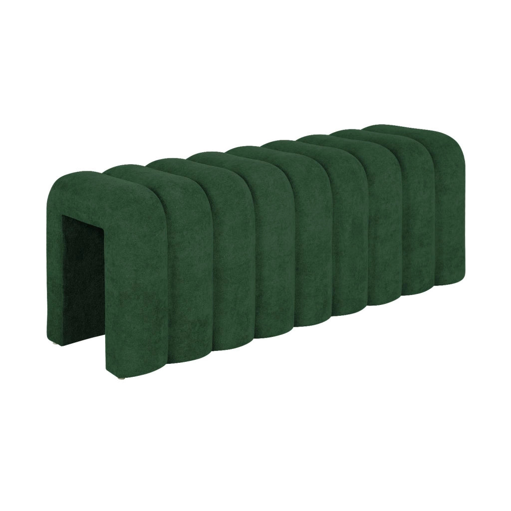 Panca, fine letto contemporaneo tessuto, verde scuro