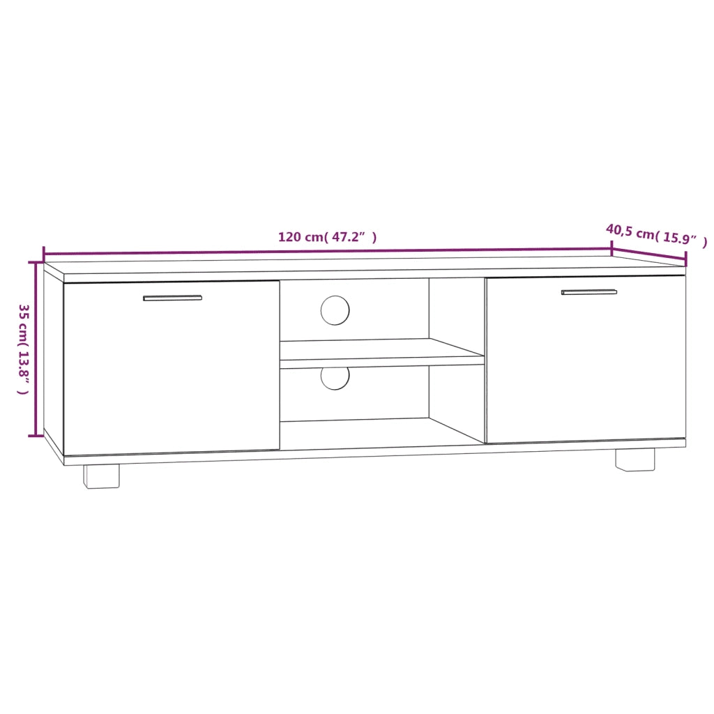 Mobile Porta TV Bianco 120x40,5x35 cm in Legno Multistrato 342615