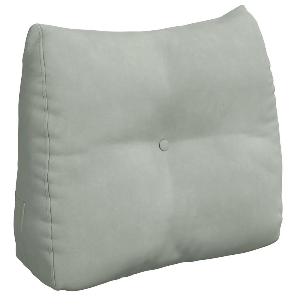 Cuscino per Schiena Grigio chiaro 60 x 24 x 50 cm Velluto 42014400
