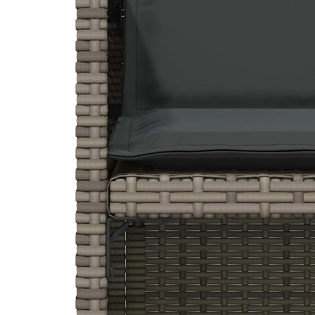 Set da Bistr¨° 3 pz | Set Salotto da Giardino con Cuscini Grigio in Polyrattan