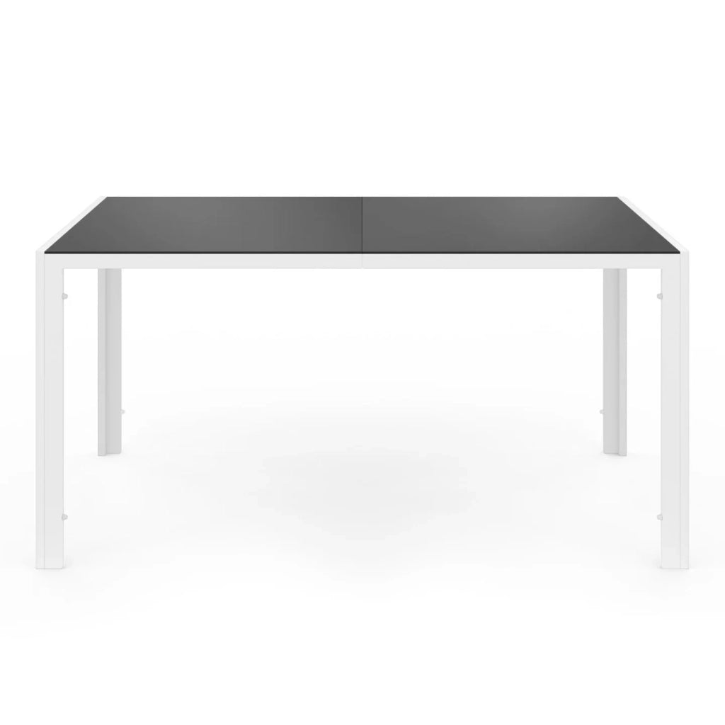 IDMarket - Set di mobili da giardino MADRID tavolo 150 CM e 6 sedie impilabili bianco e grigio