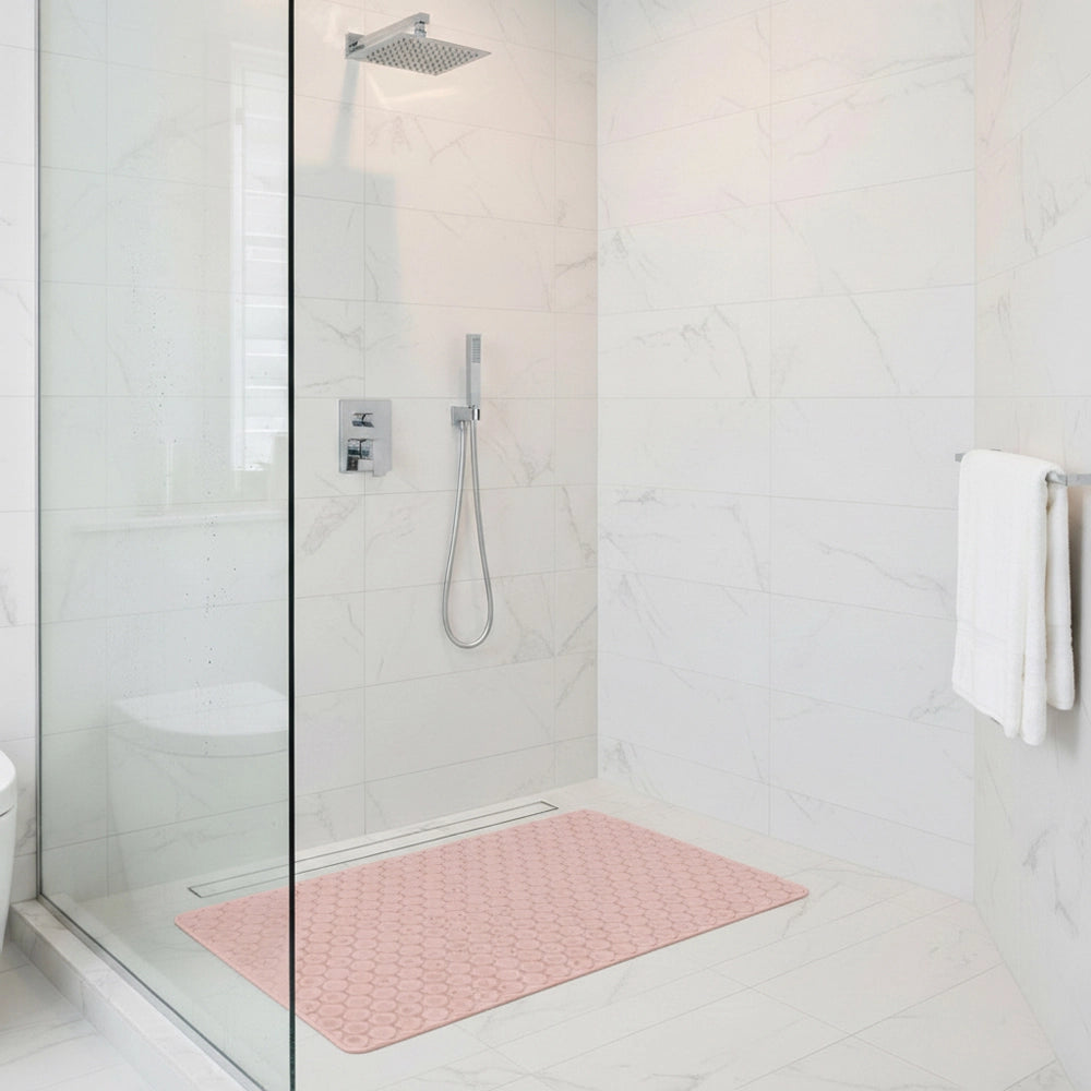 Tappeto bagno antiscivolo rosa 75x43 cm Maia