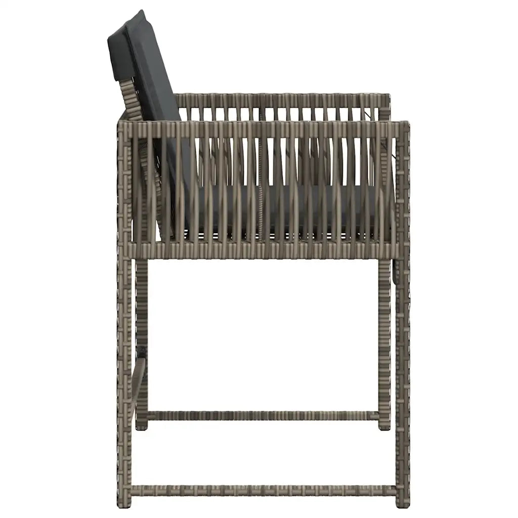Sedie da Giardino con Cuscini 4 pz | Sedie da Esterno Grigio in Polyrattan