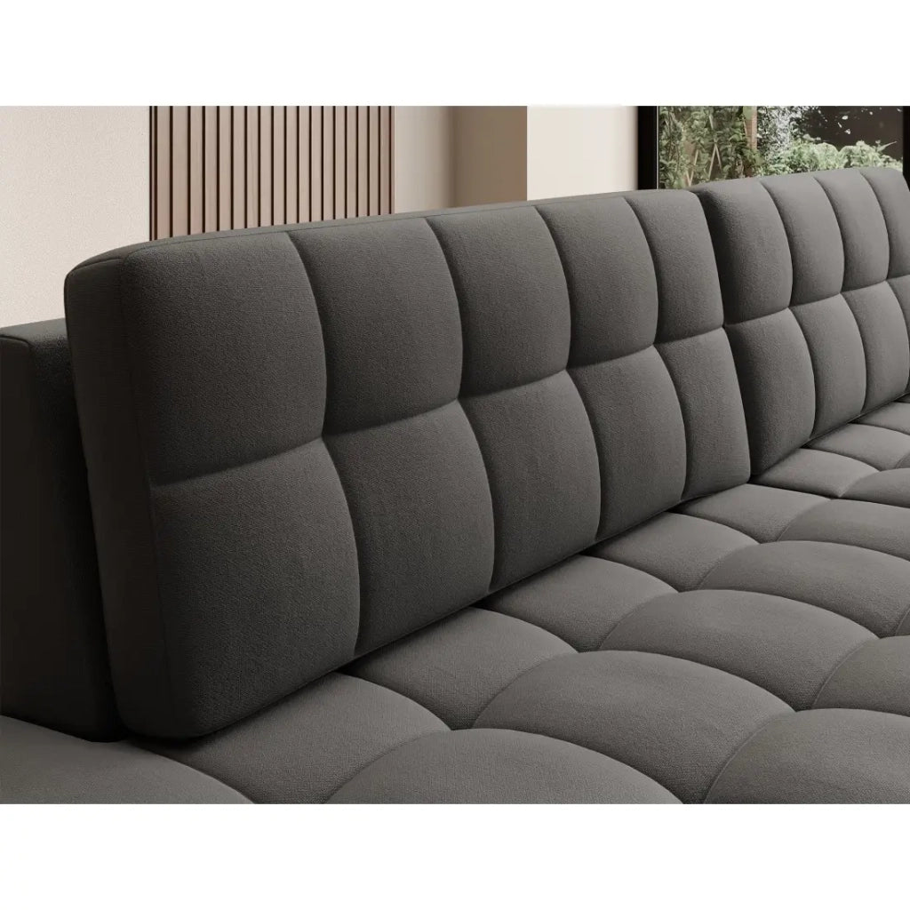 Divano angolare trasformabile CUBITO marrone 240 cm con contenitore e letto