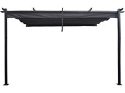 Pergola addossata in alluminio con tetto retrattile - 3 x 4 m - Grigio