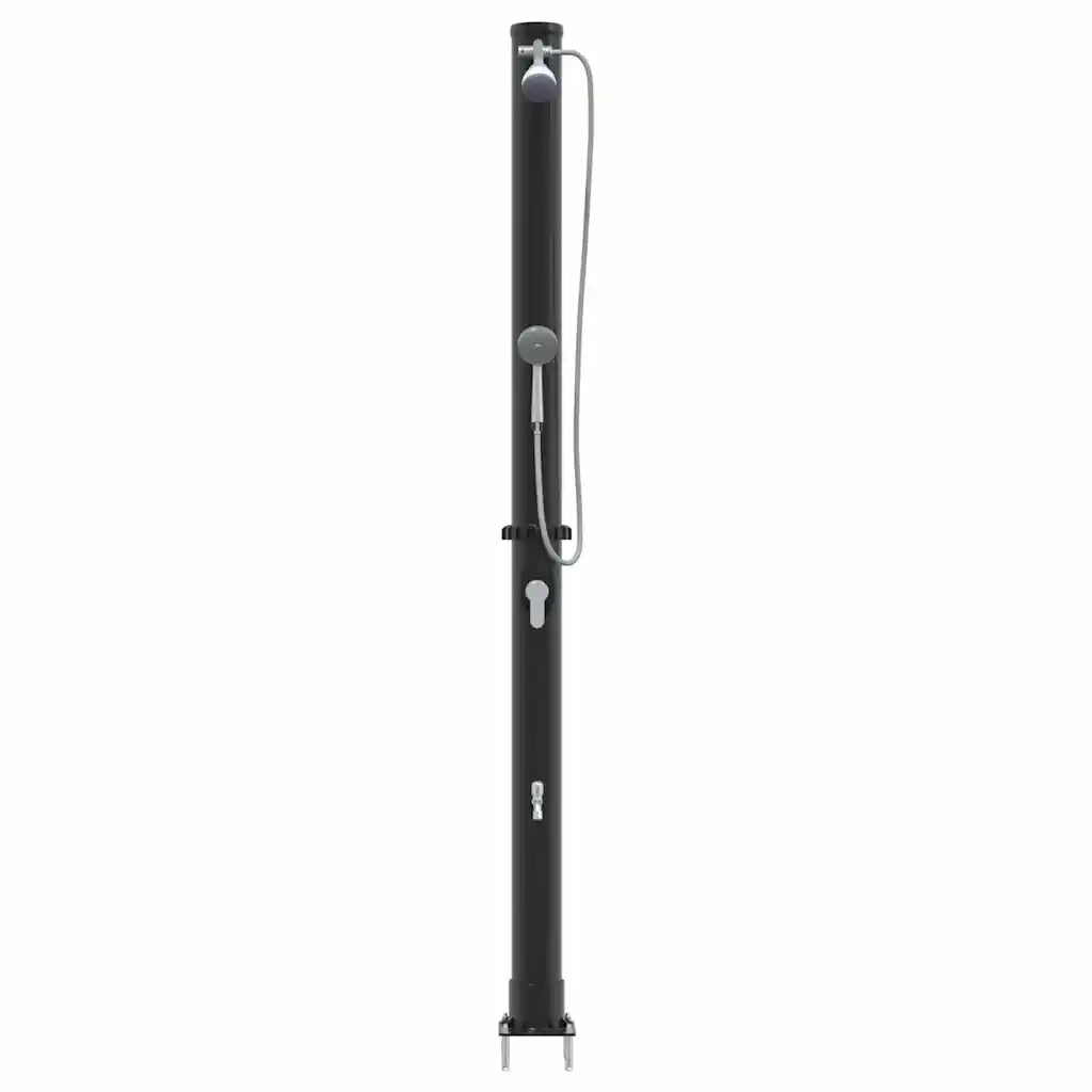 Doccia Solare da Esterno Nero 217 cm PVC e Alluminio CFW8111679